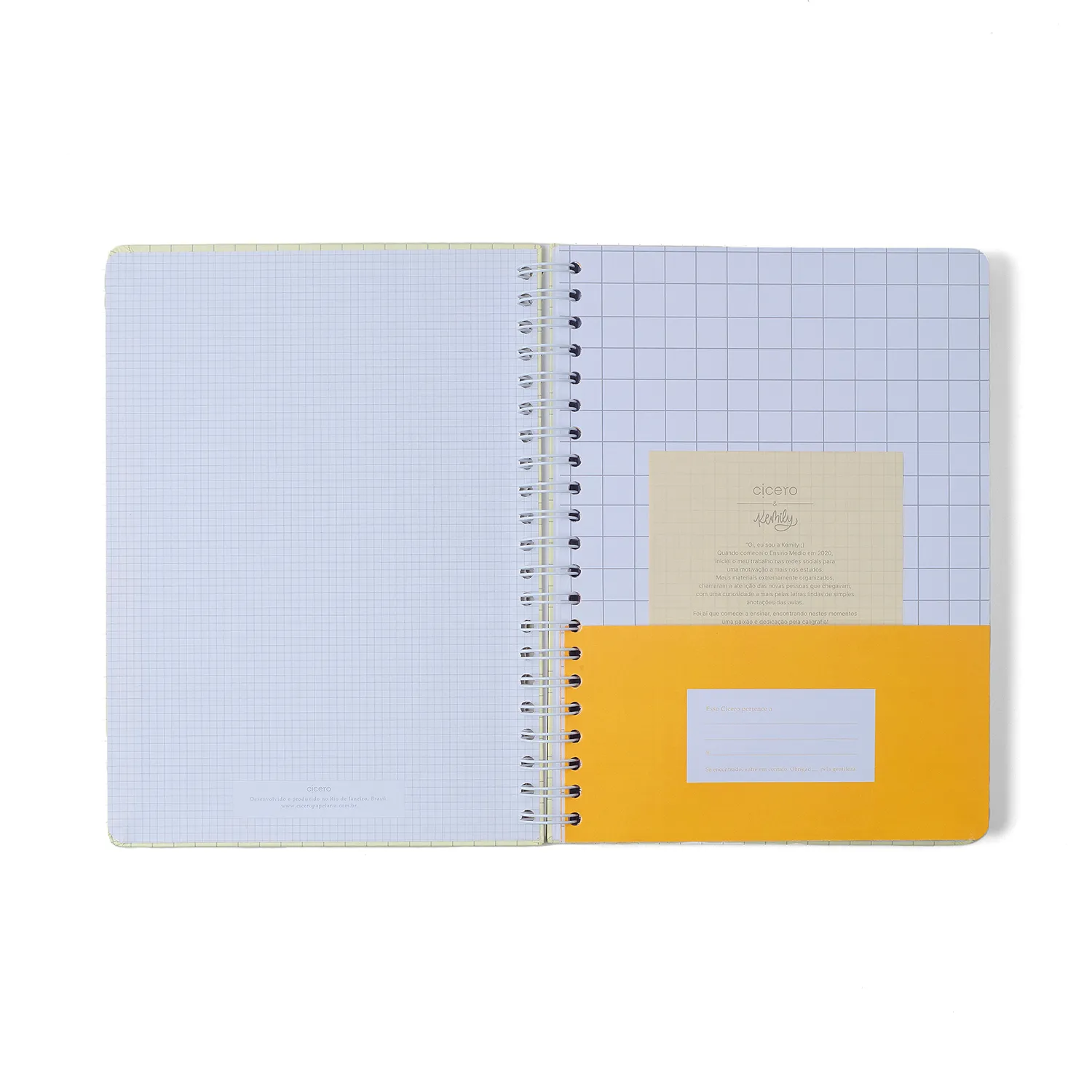 Caderno Espiral Universitário Kemily Pautado Organize Off White 10 Matérias 160 fls