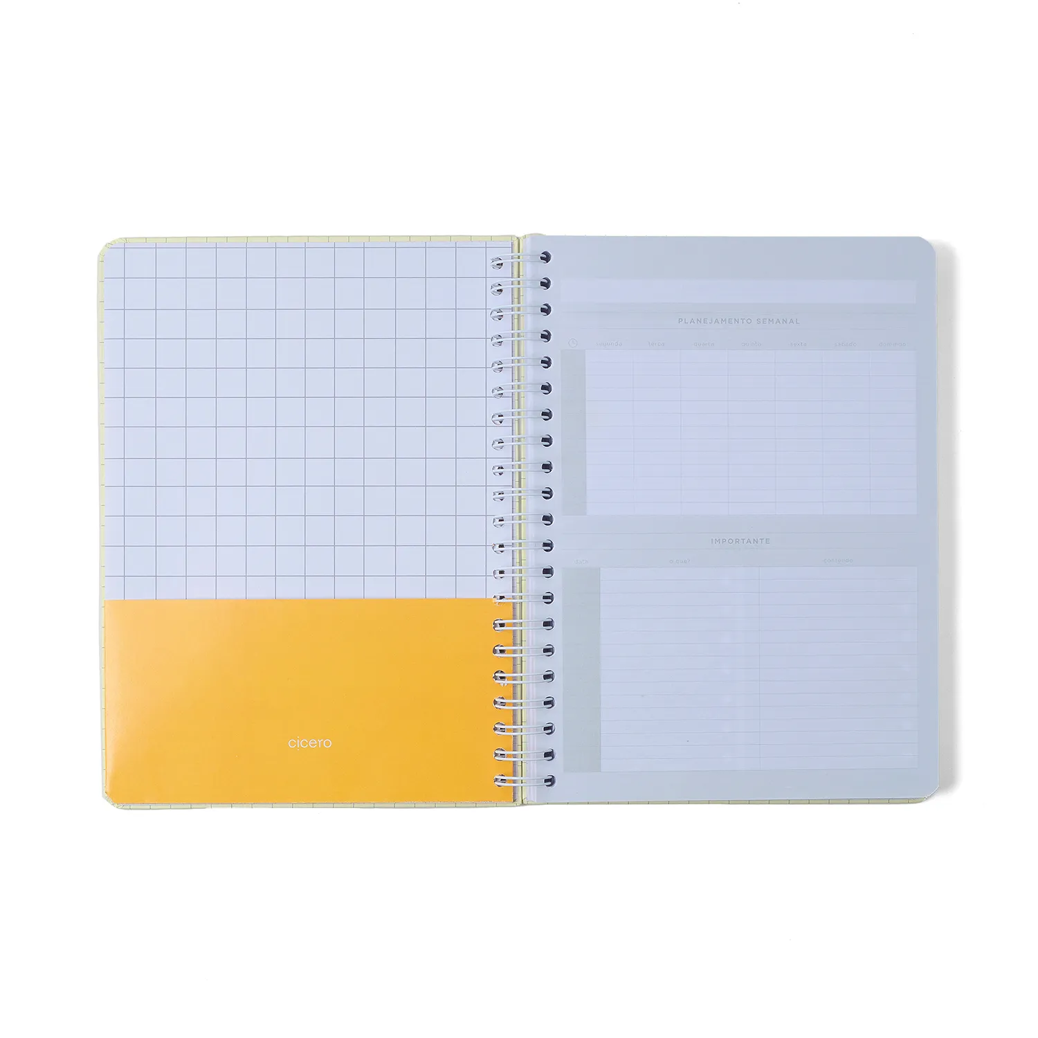 Caderno Espiral Universitário Kemily Pautado Organize Off White 10 Matérias 160 fls