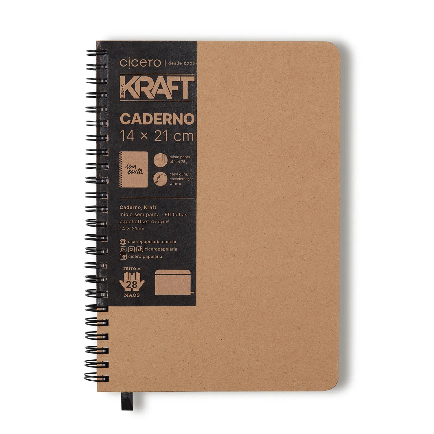 Caderno Kraft 14x21 Sem Pauta