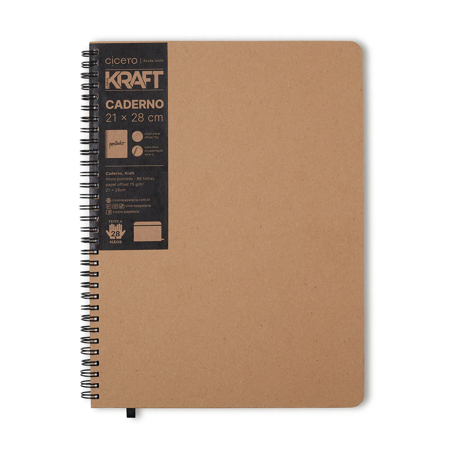 Caderno Kraft 21x28 Pontado