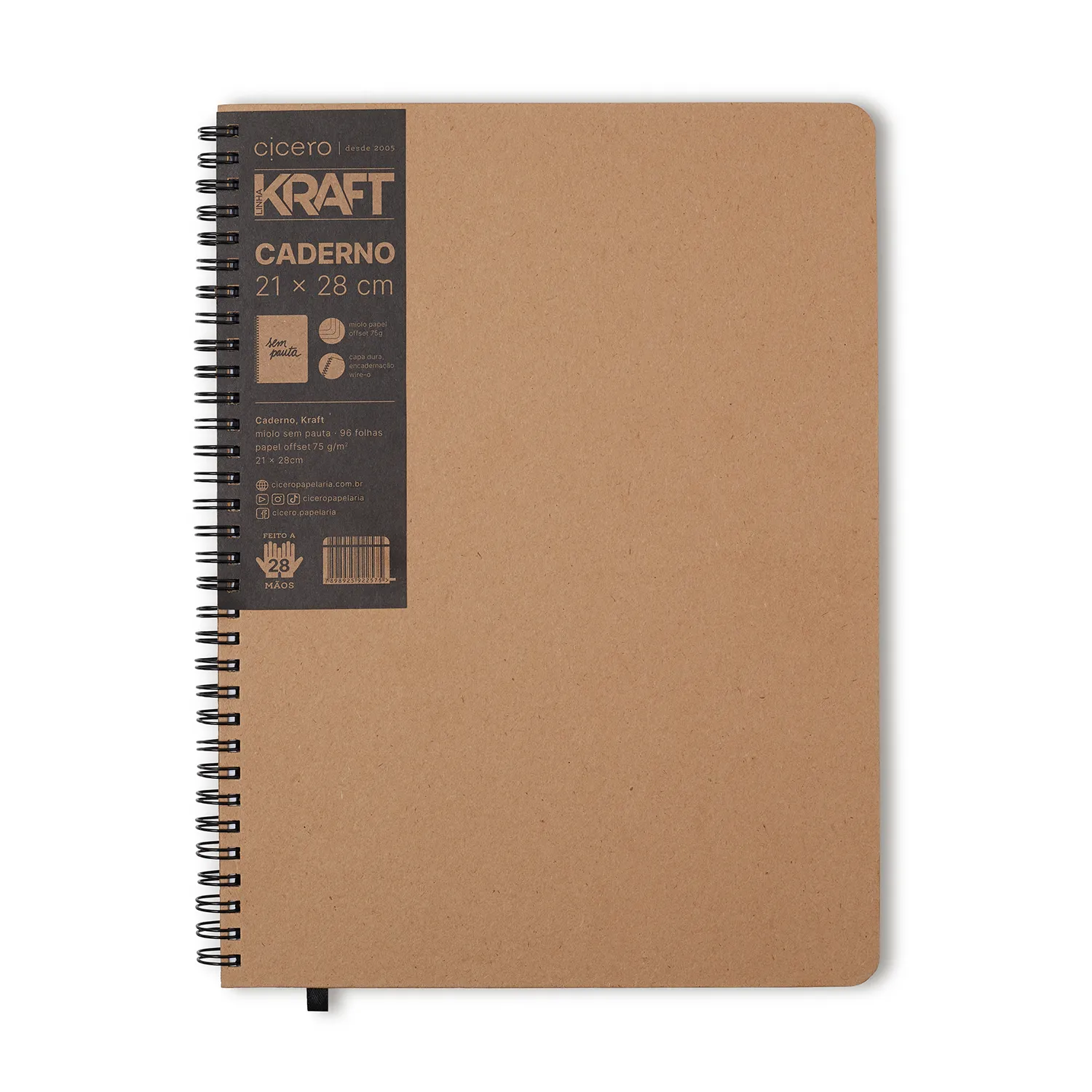 Caderno Kraft 21x28 Sem pauta