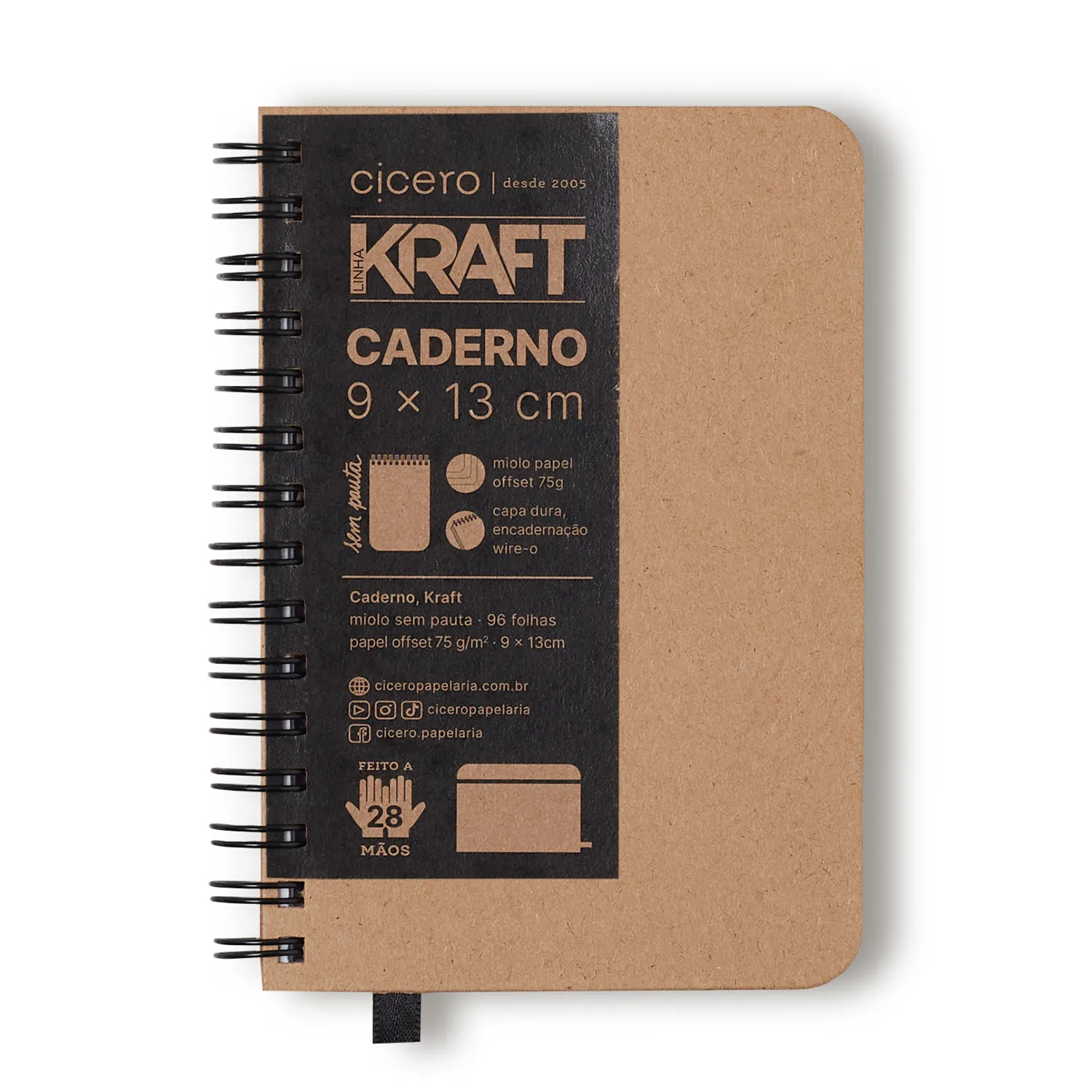 Caderno Kraft 9x13 Sem Pauta