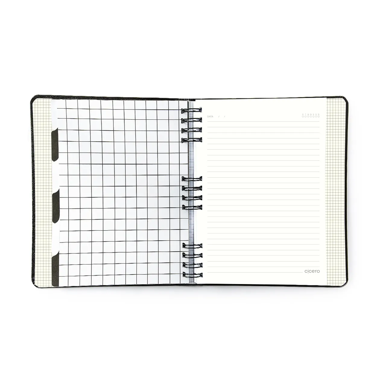 Caderno Organizador Duo Clássica Pautado & Pontado 17X24 Preta