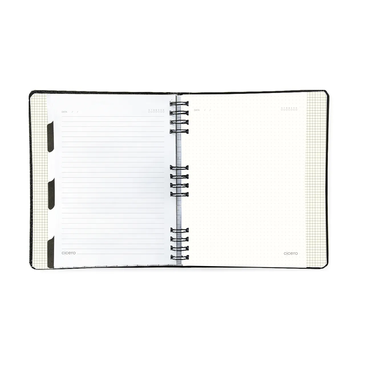 Caderno Organizador Duo Clássica Pautado & Pontado 17X24 Preta