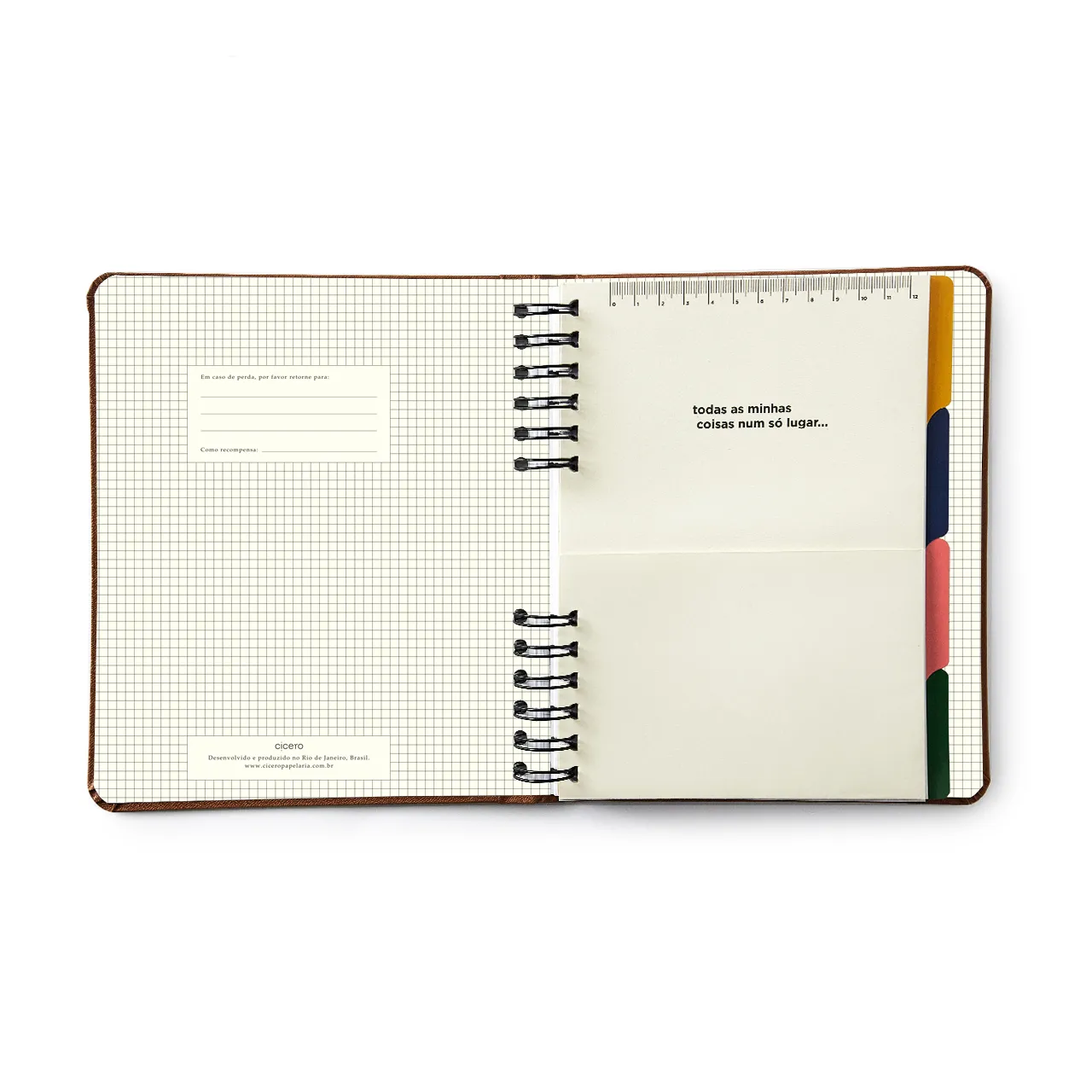 Caderno Organizador Duo Clássica Pautado & Pontado A5 Caramelo