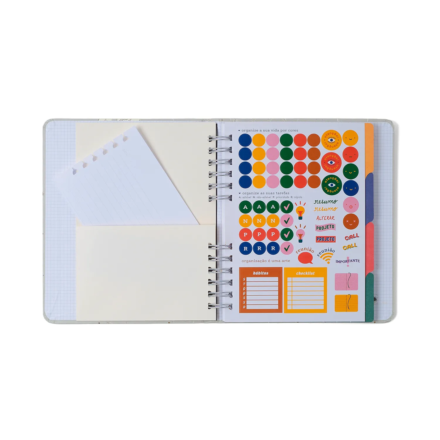 Caderno Organizador Frutare Pautado & Pontado A5 Limão Siciliano