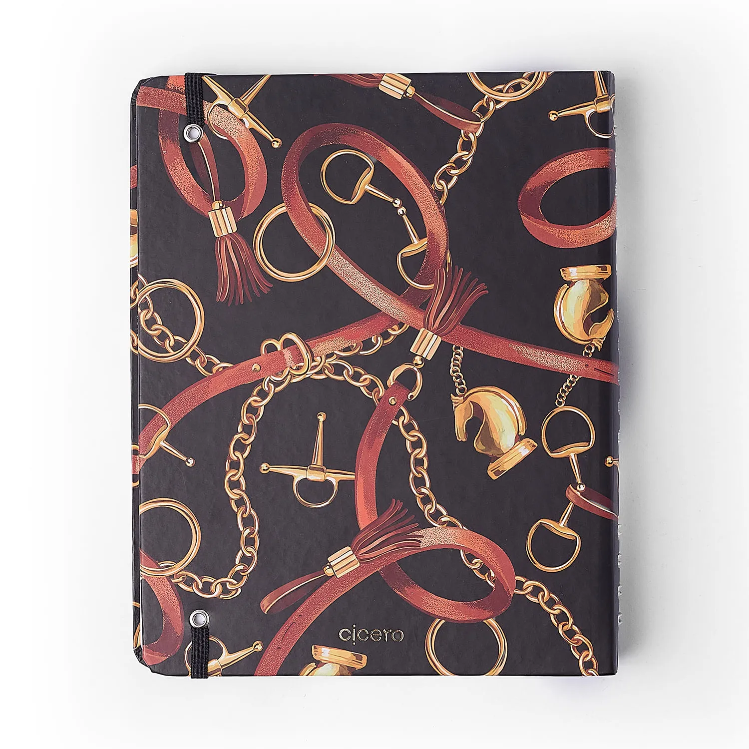 Caderno Organizador Haras Pautado & Pontado 17x24 Selaria Preto