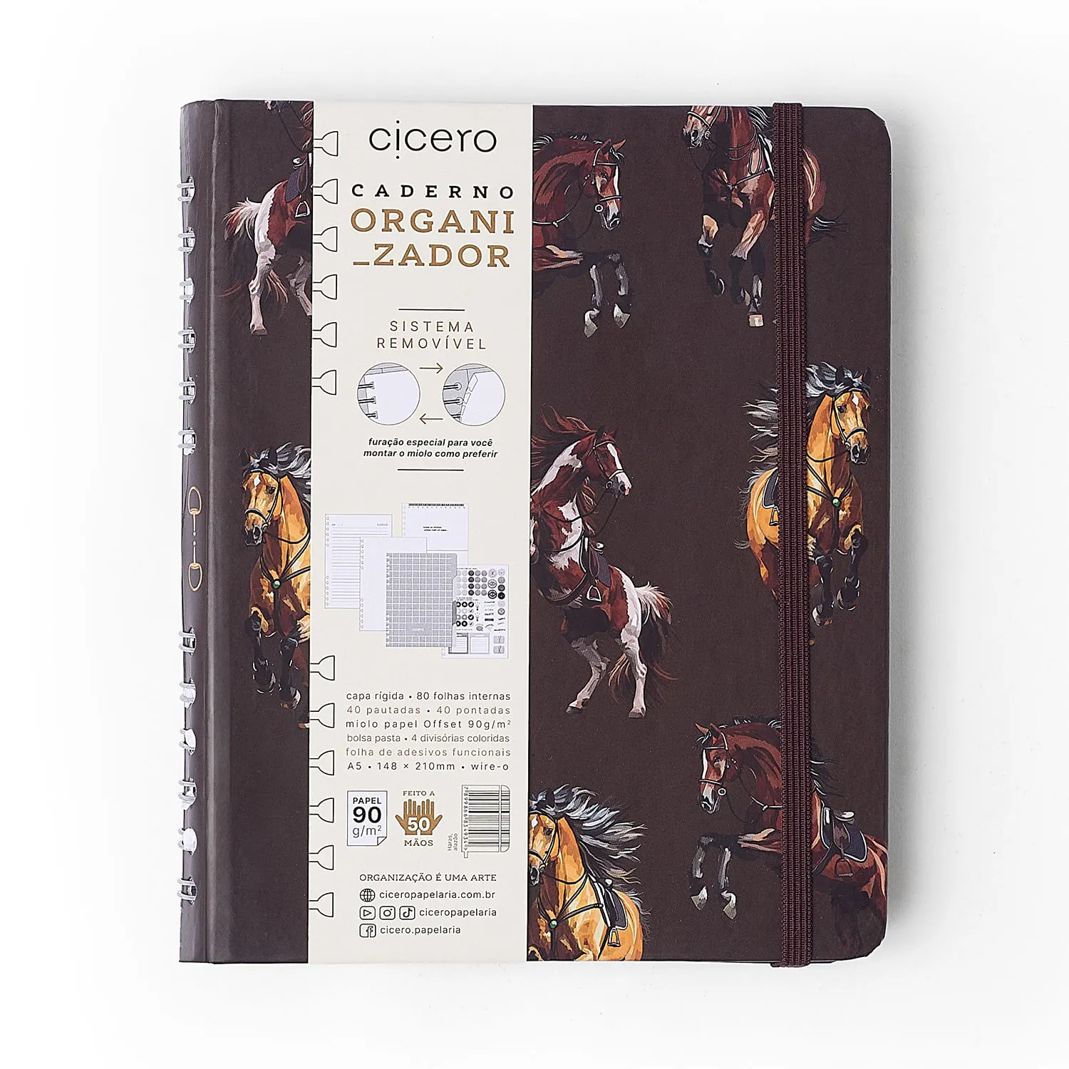 Caderno Organizador Haras Pautado & Pontado A5 Alazão