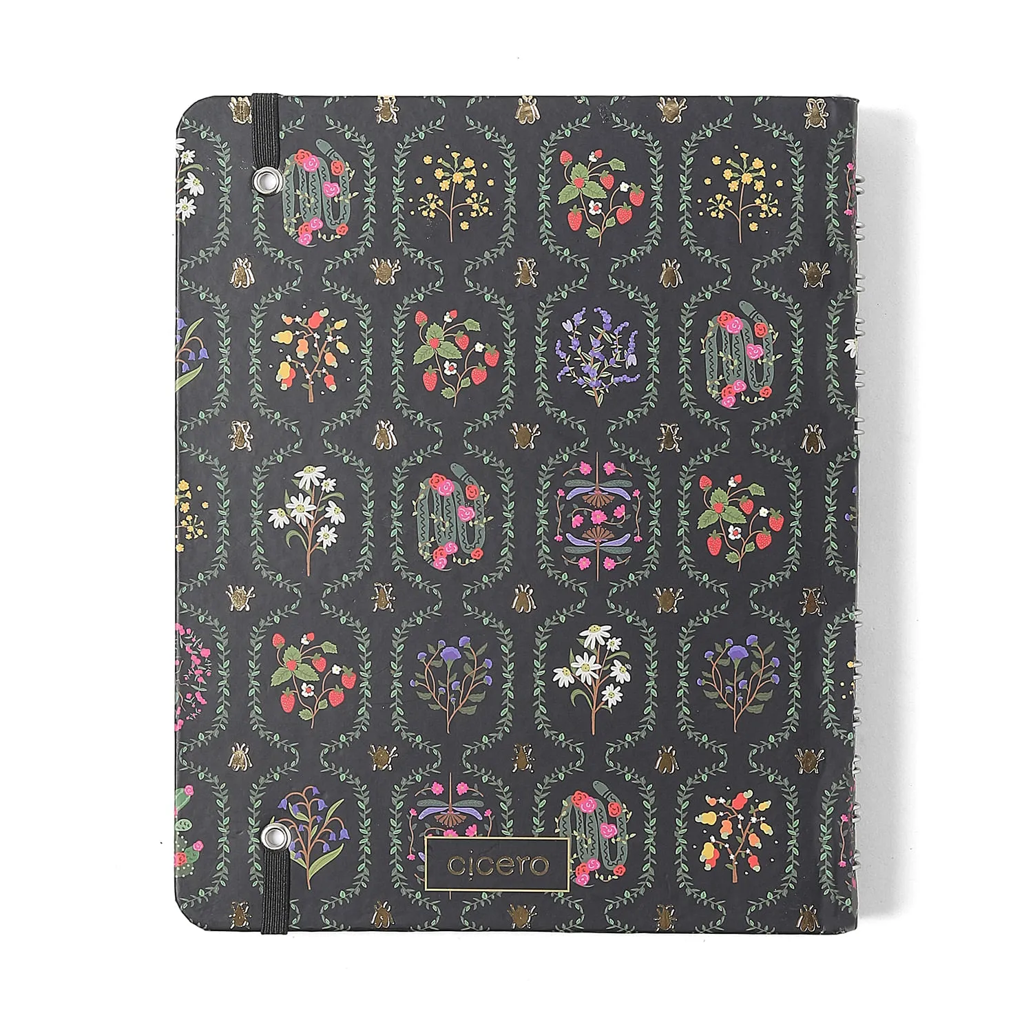 Caderno Organizador Jardim Pautado & Pontado A5 Preto
