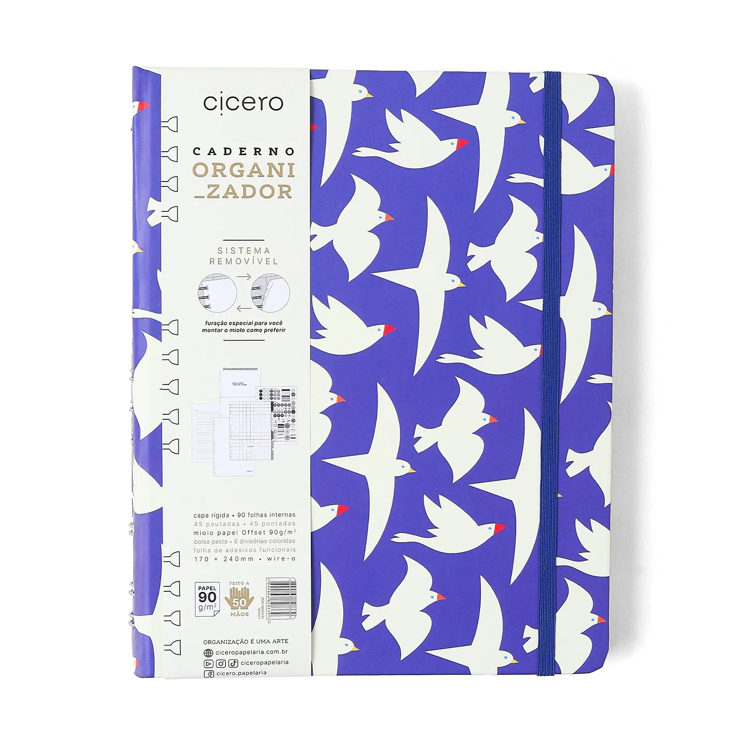 Caderno Organizador Litoral Pautado & Pontado 17X24 Revoada Azul