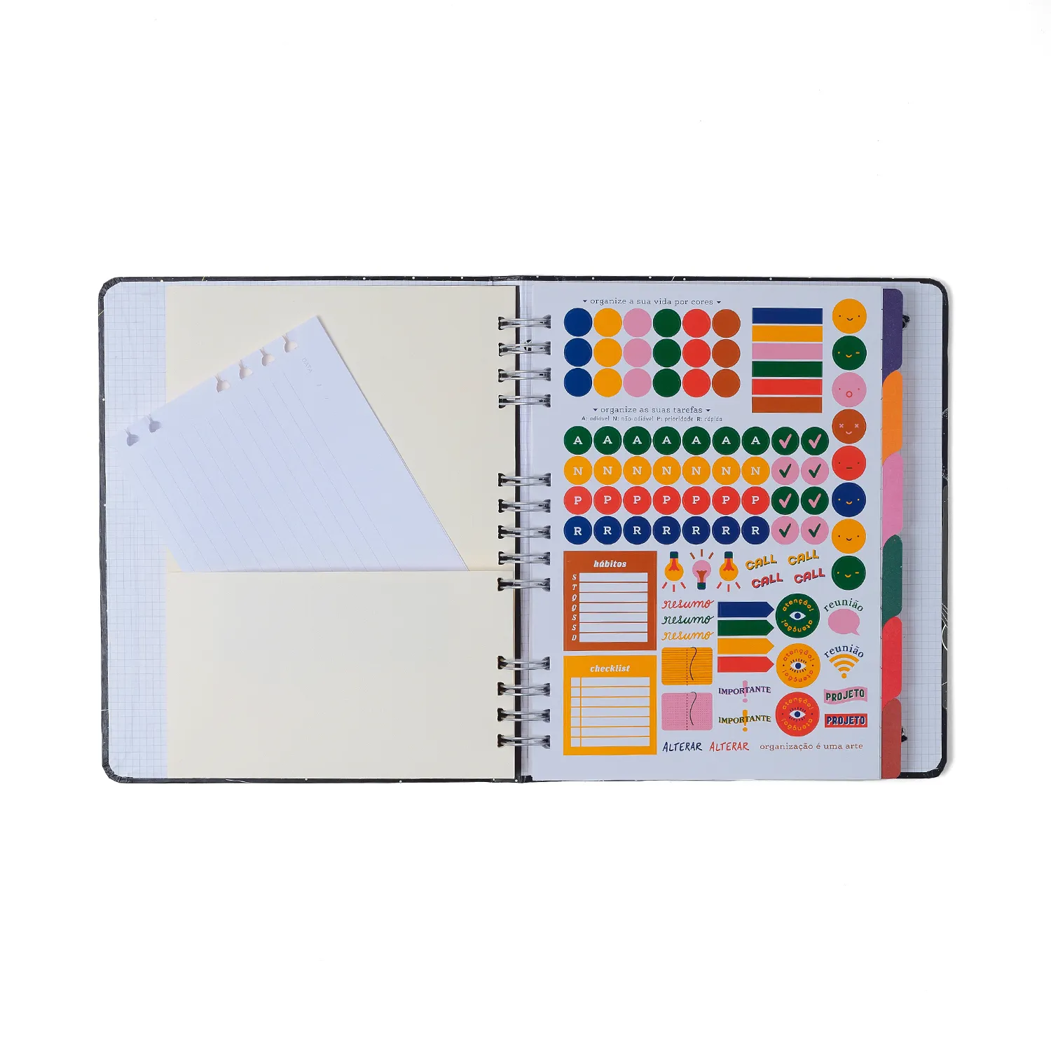 Caderno Organizador Litoral Pautado & Pontado 17X24 Revoada Azul