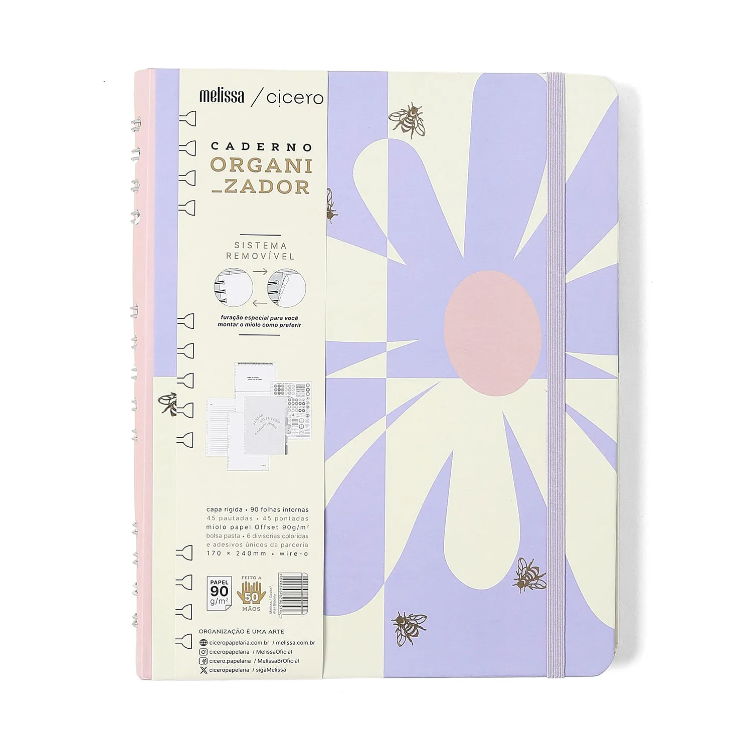 Caderno Organizador Melissa Pautado & Pontado 17x24 Max Bloomy