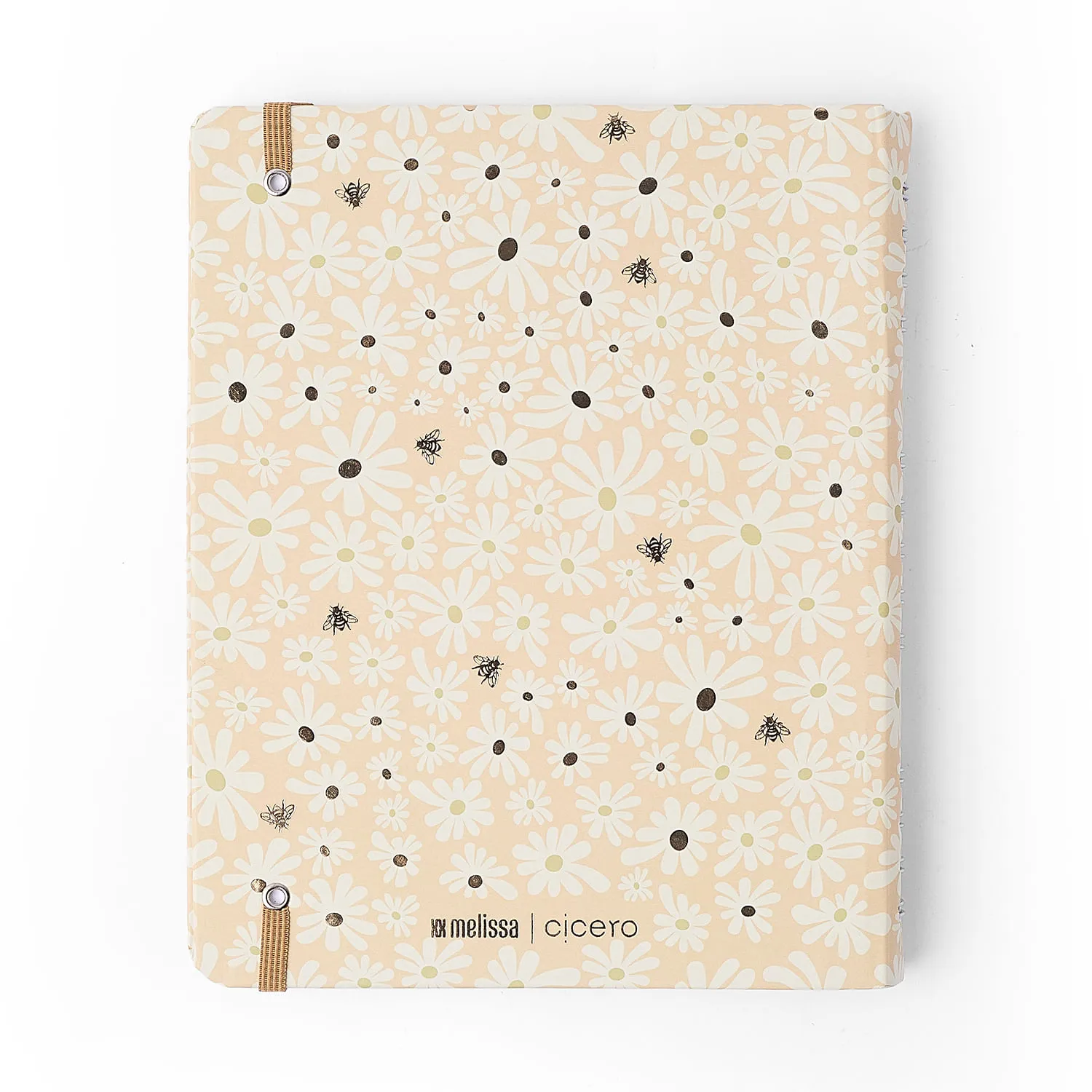 Caderno Organizador Melissa Pautado & Pontado 17x24 Mini Bloomy Manteiga