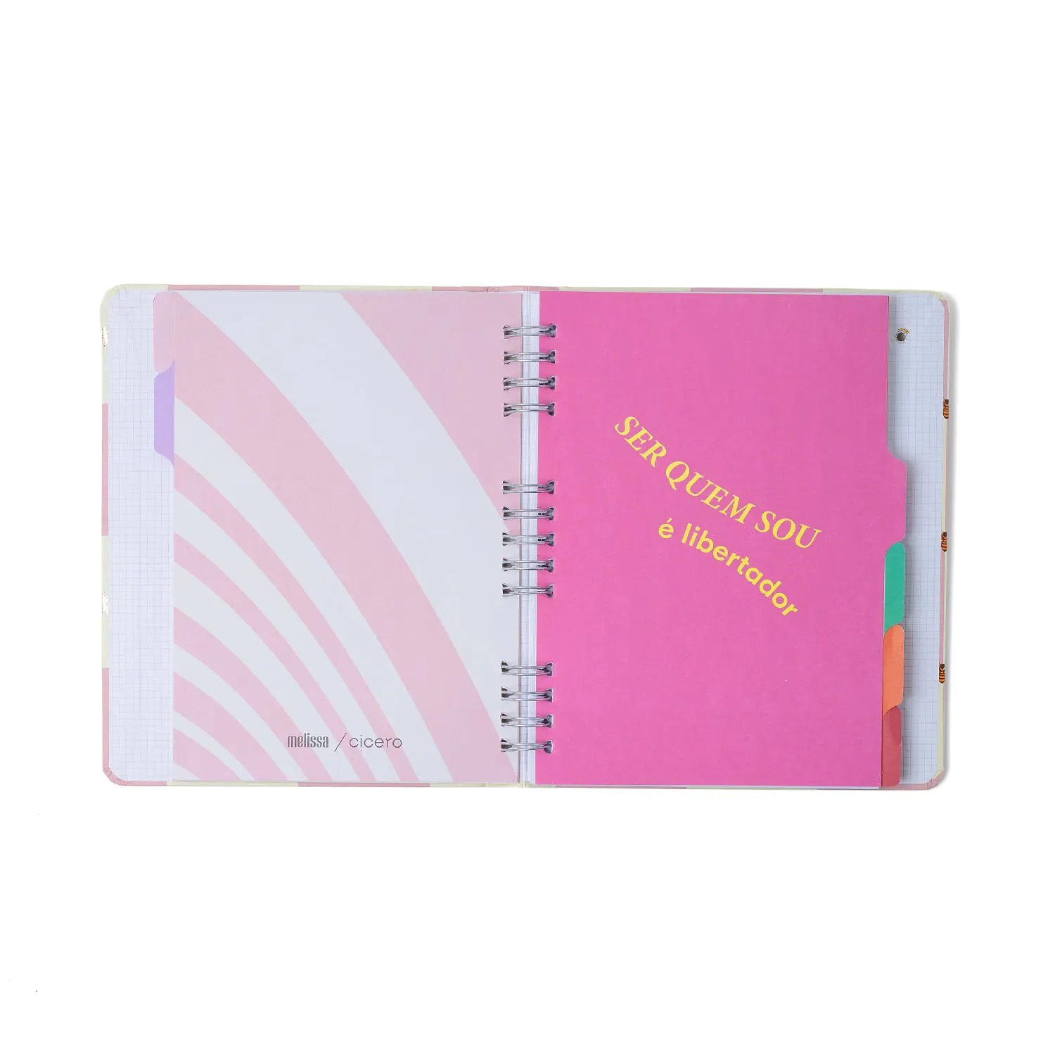 Caderno Organizador Melissa Pautado & Pontado 17x24 Mini Bloomy Manteiga
