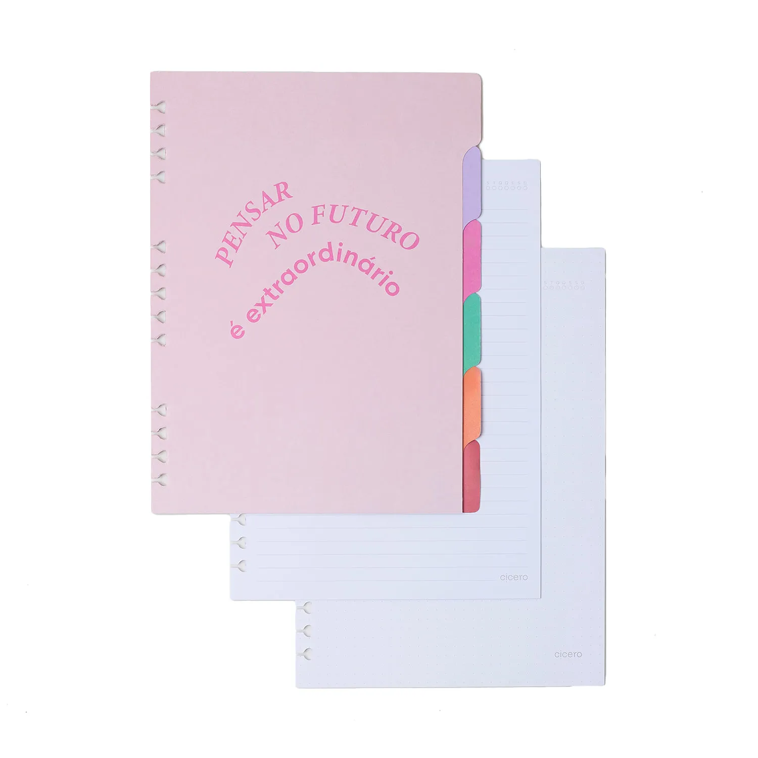 Caderno Organizador Melissa Pautado & Pontado 17x24 Mini Bloomy Manteiga