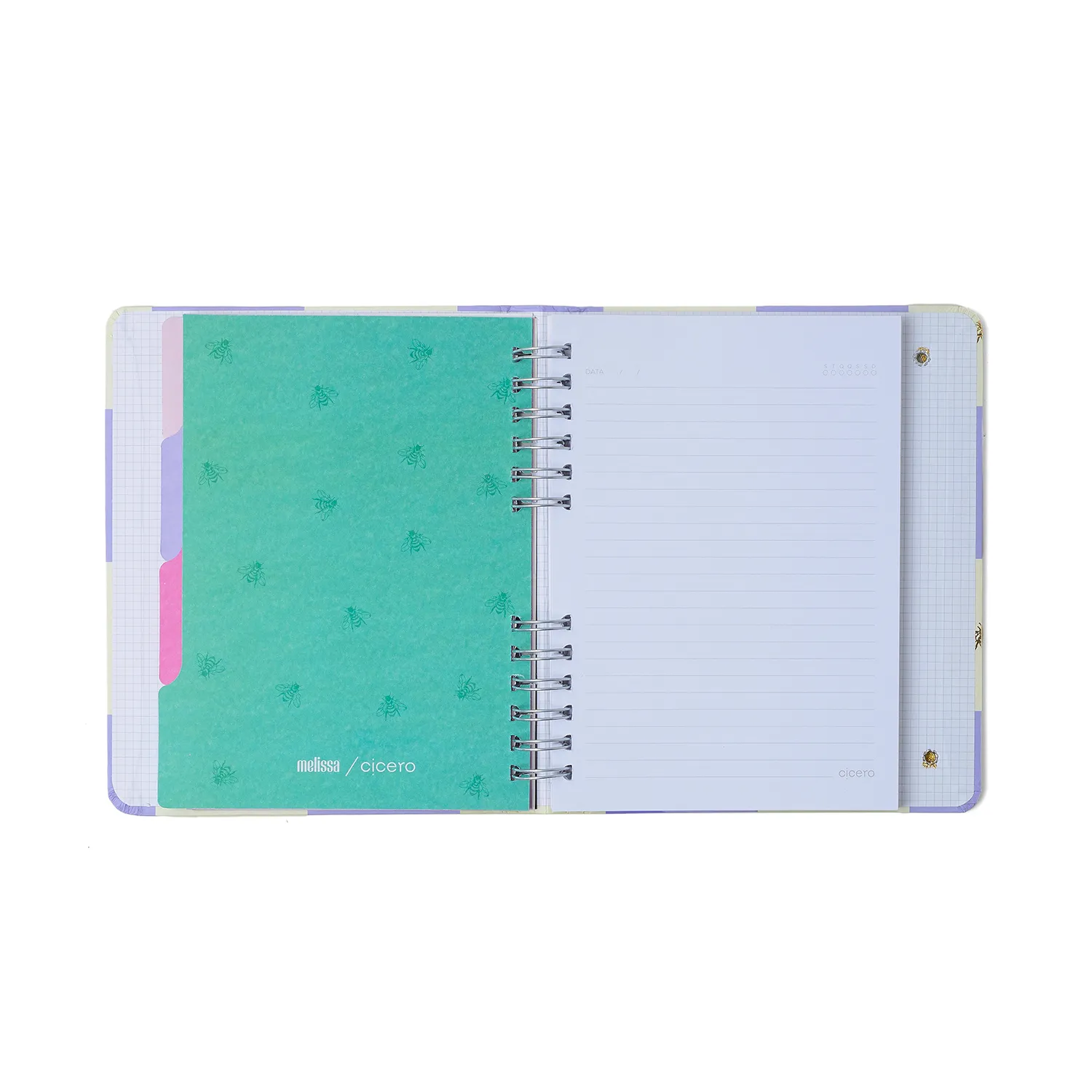 Caderno Organizador Melissa Pautado & Pontado A5 Casa das Abelhas Lilás