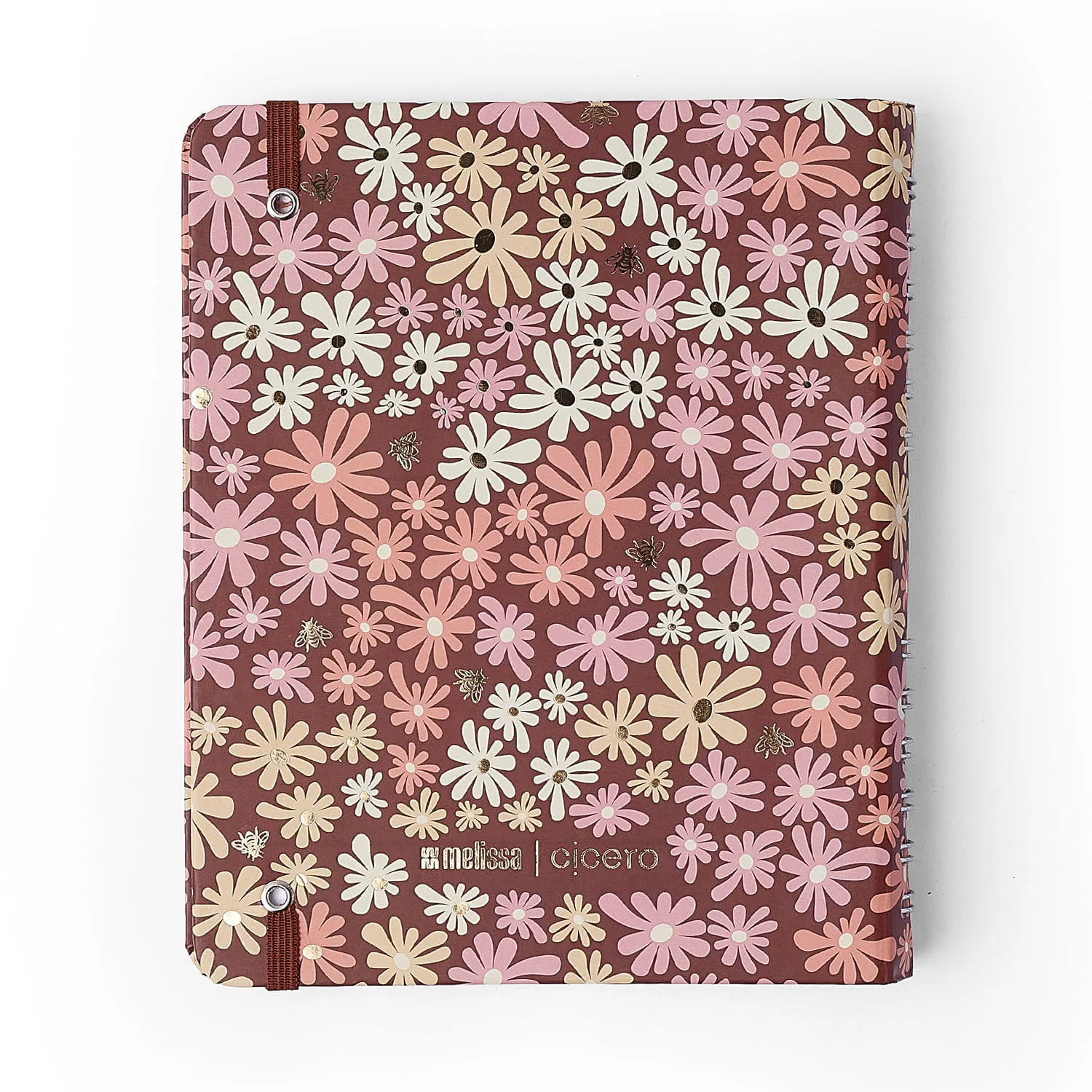 Caderno Organizador Melissa Pautado & Pontado A5 Mini Bloomy Chocolate