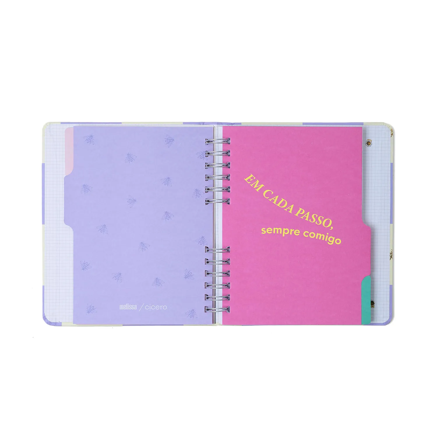 Caderno Organizador Melissa Pautado & Pontado A5 Pink Bloomy