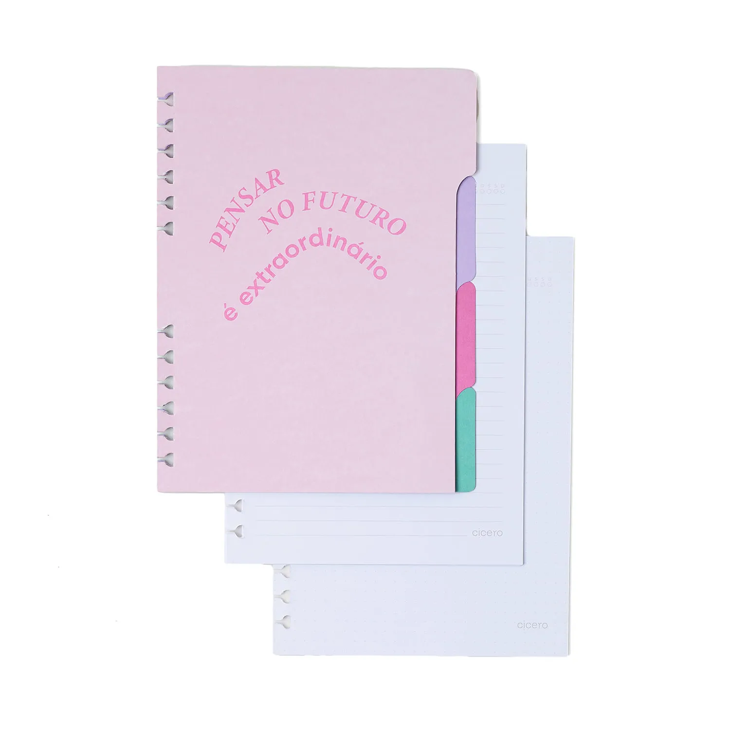 Caderno Organizador Melissa Pautado & Pontado A5 Pink Bloomy