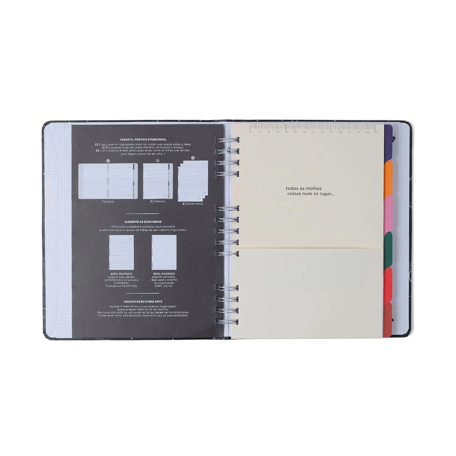 Caderno Organizador Noronha Pautado & Pontado 17x24 Peróla do Mar
