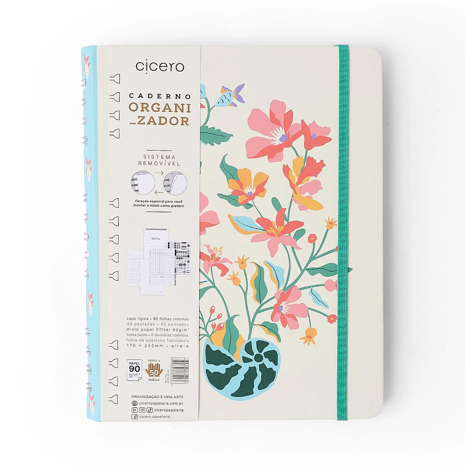 Caderno Organizador Noronha Pautado & Pontado 17x24 Peróla do Mar