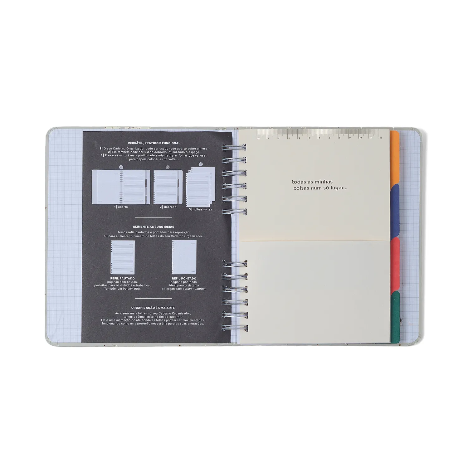 Caderno Organizador Noronha Pautado & Pontado A5 Flora Marinha