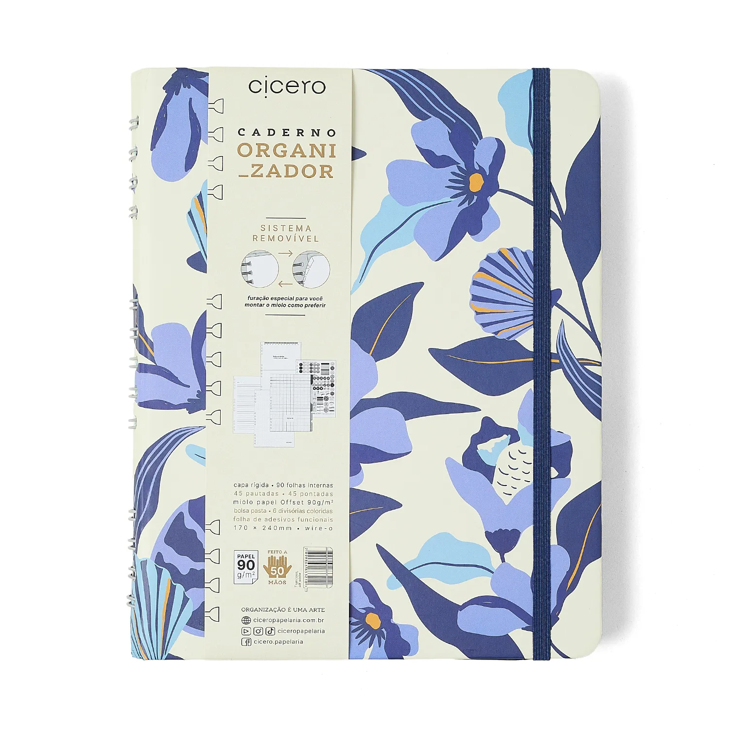 Caderno Organizador Trancoso Pautado & Pontado 17X24 Off White