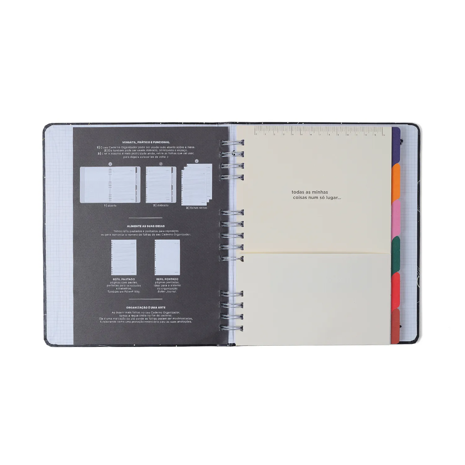 Caderno Organizador Trancoso Pautado & Pontado 17X24 Off White
