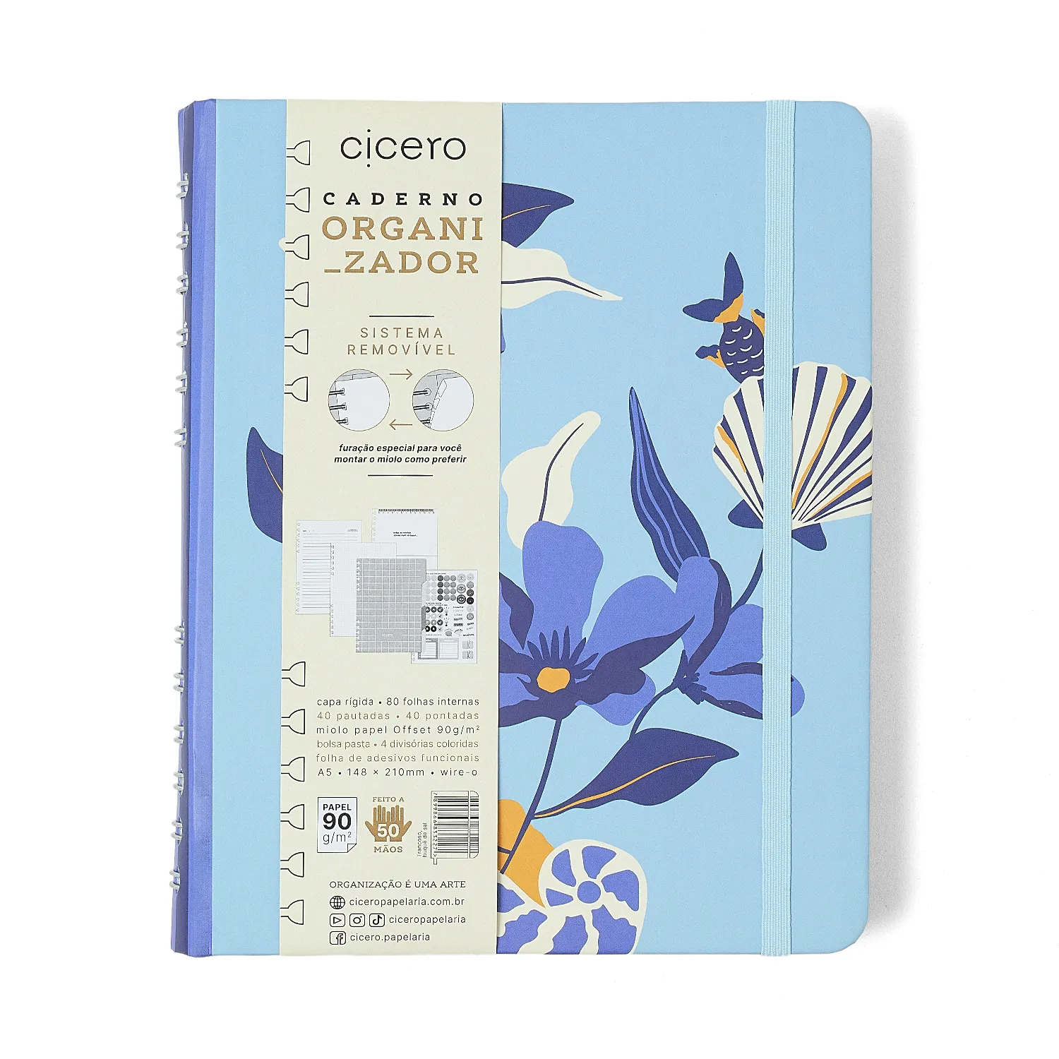 Caderno Organizador Trancoso Pautado & Pontado A5 Buquê de Sal