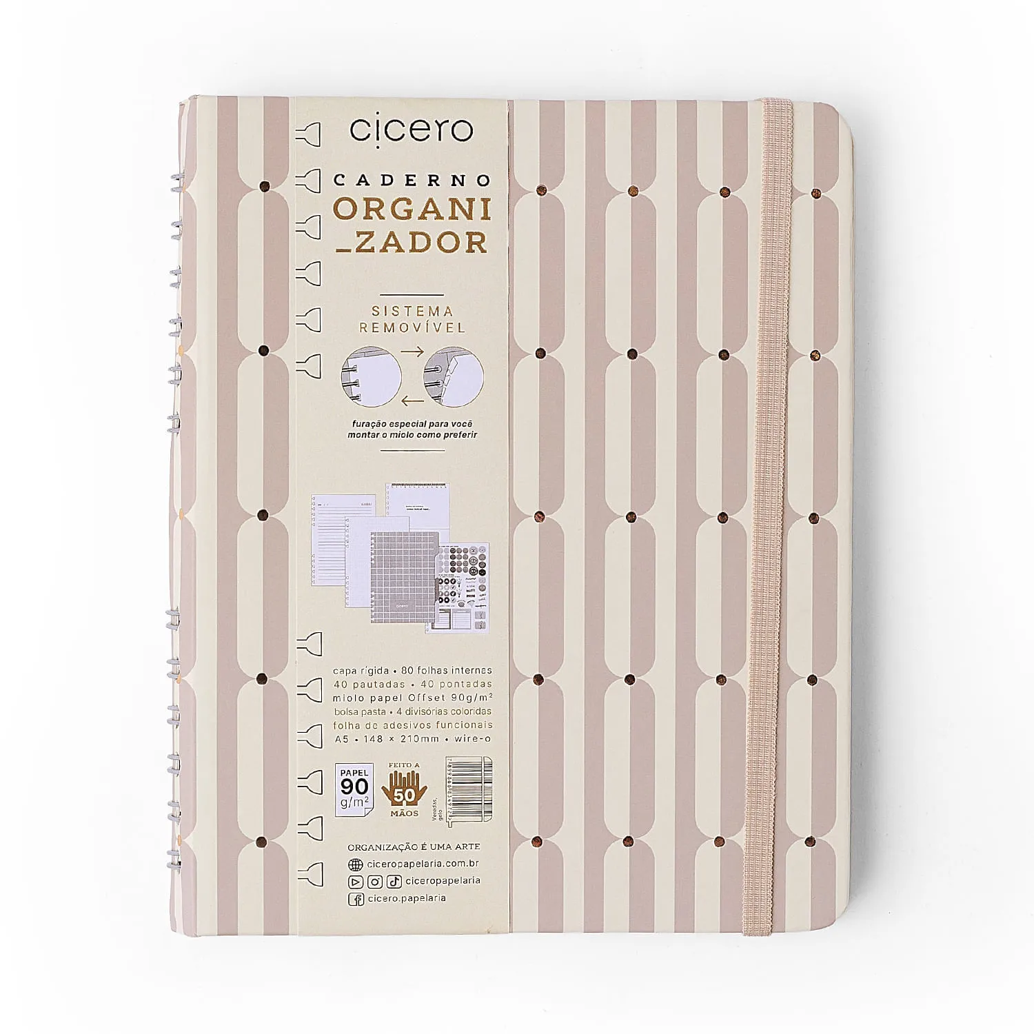 Caderno Organizador Veredas Pautado & Pontado A5 Gelo