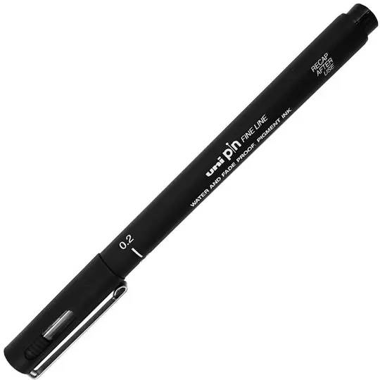 Caneta Técnica Uni Pin Fine Line 0,2MM - Preta - Uniball
