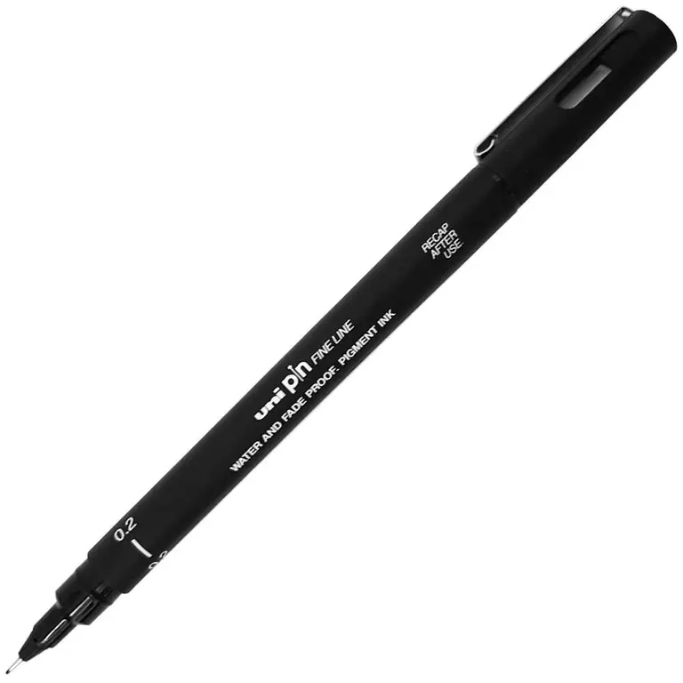 Caneta Técnica Uni Pin Fine Line 0,2MM - Preta - Uniball