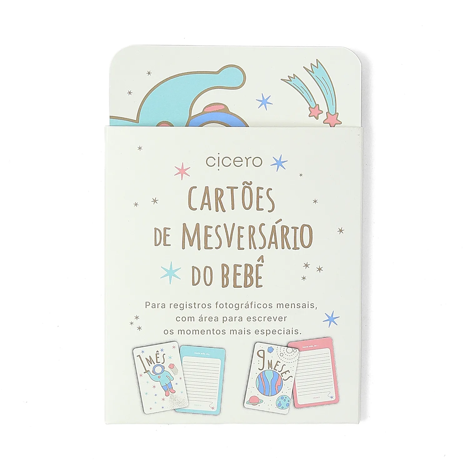Cartões de Mesversário do Bebê 10x15 Off White
