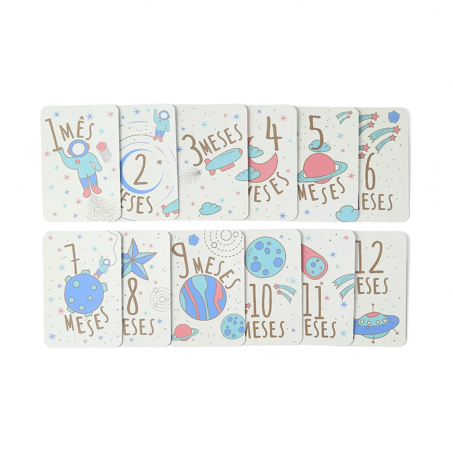 Cartões de Mesversário do Bebê 10x15 Off White