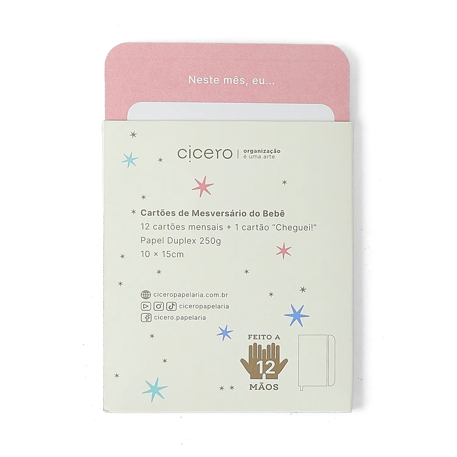Cartões de Mesversário do Bebê 10x15 Off White