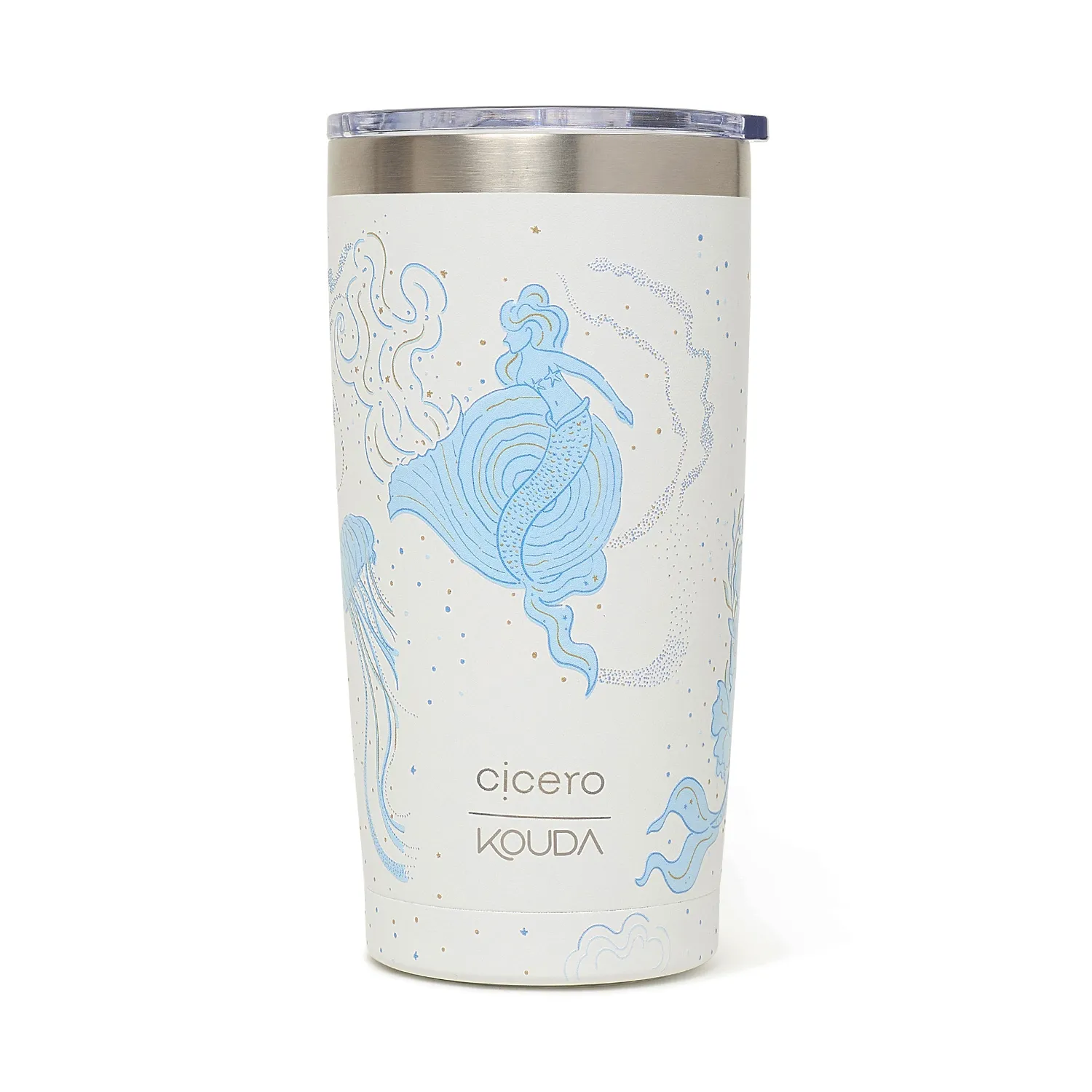 Copo Cicero + Kouda Don 500ml 10379 Branca Origens Aqua Azul