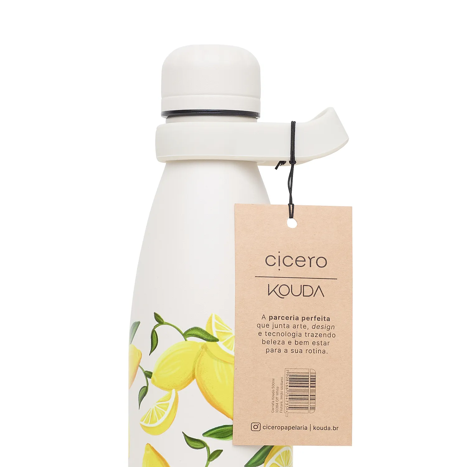 Garrafa Cicero + Kouda Grey 500ml 10384 Off White Frutare Limão Siciliano