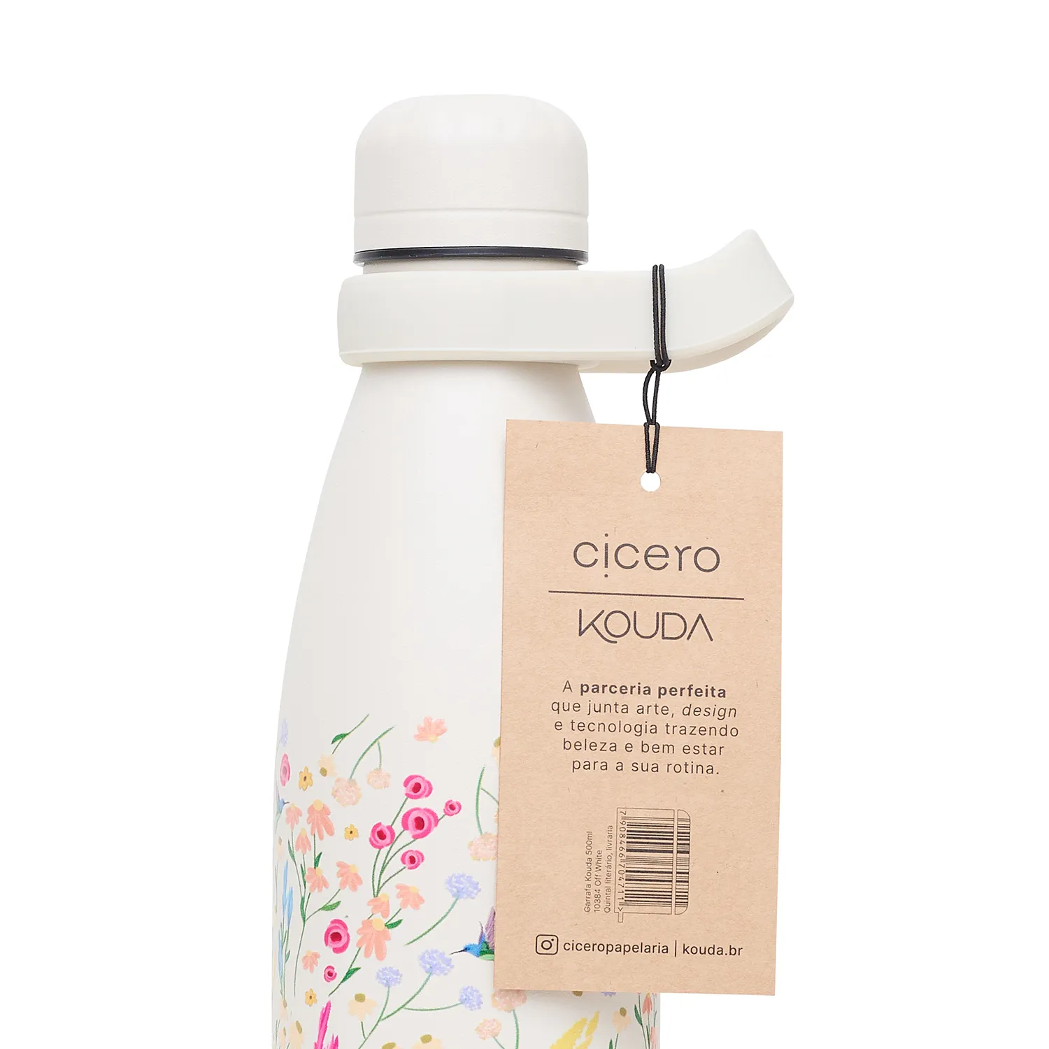 Garrafa Cicero + Kouda Grey 500ml 10384 Off White Quintal Literário Dia