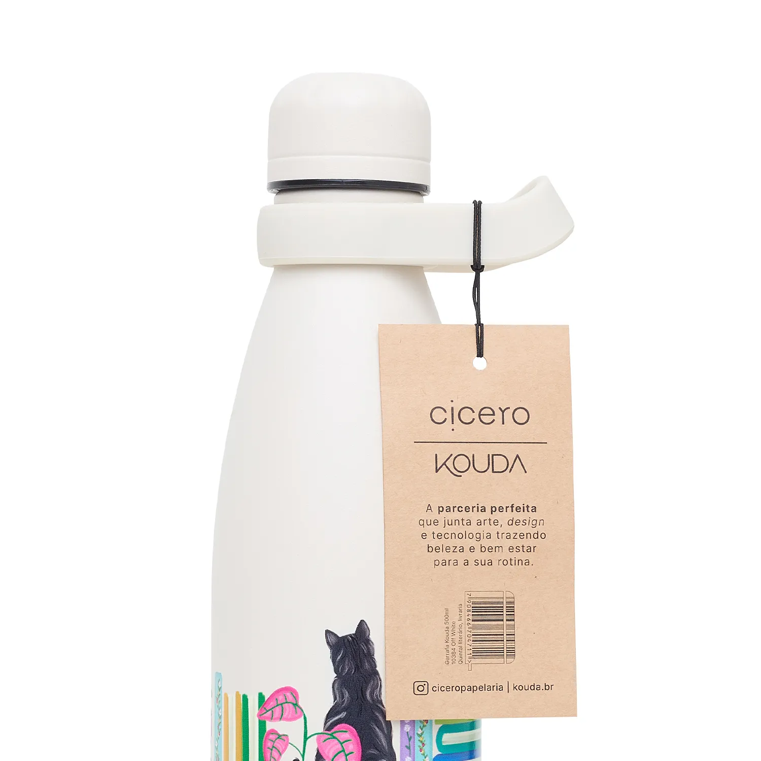 Garrafa Cicero + Kouda Grey 500ml 10384 Off White Quintal Literário Livraria