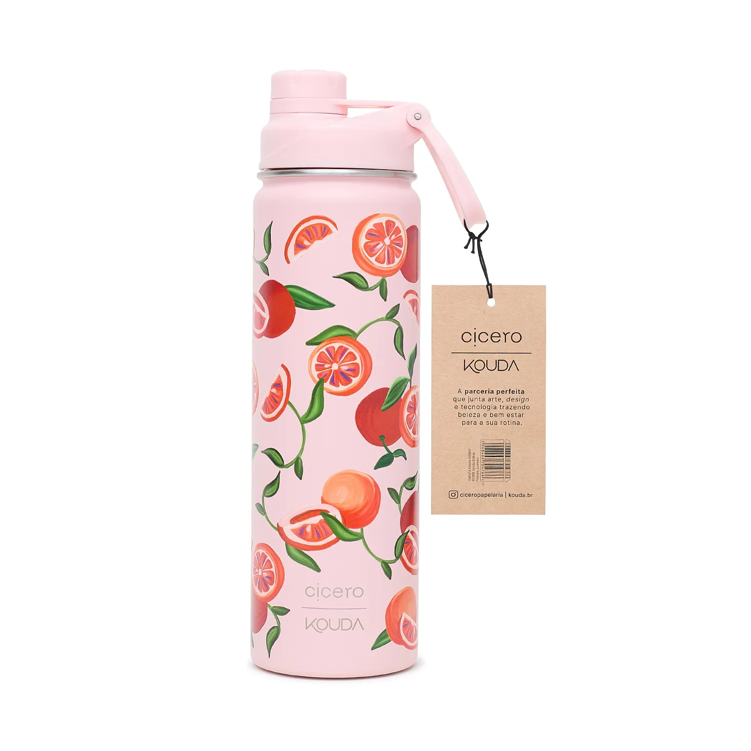 Garrafa Cicero + Kouda Ladakh 660ml 10368 Rosa Claro Frutare Pomelo