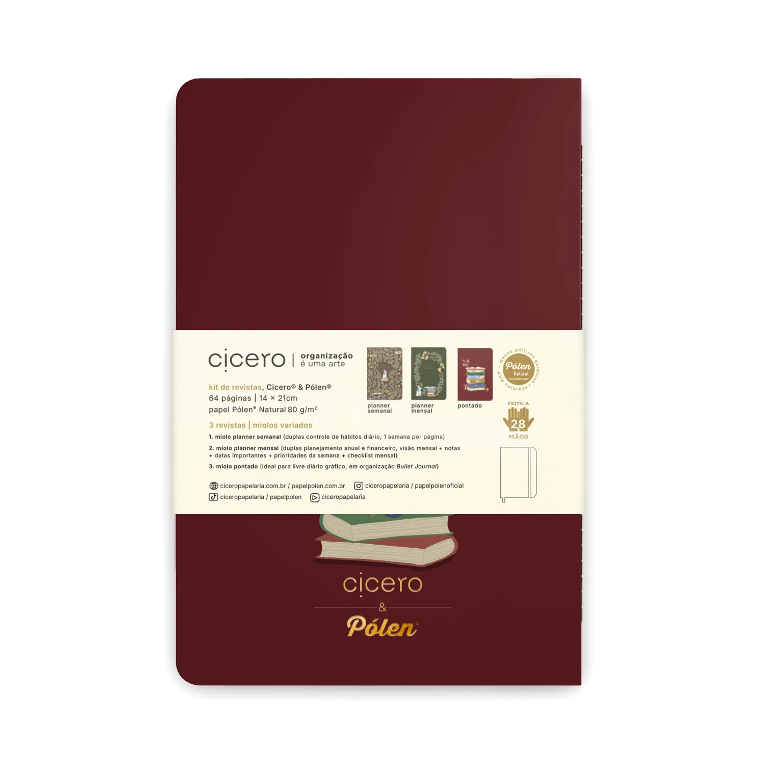 Kit 2 +1 - dois planners e um pontado Prazer em Planejar Kit 3 unidades 14x21 Cicero & Pólen Fábulas