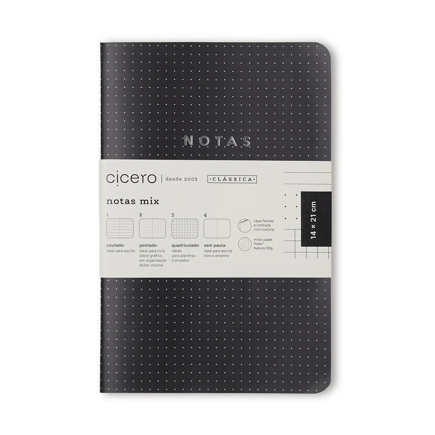 Kit Revistas Notas Mix 14x21 - Preto