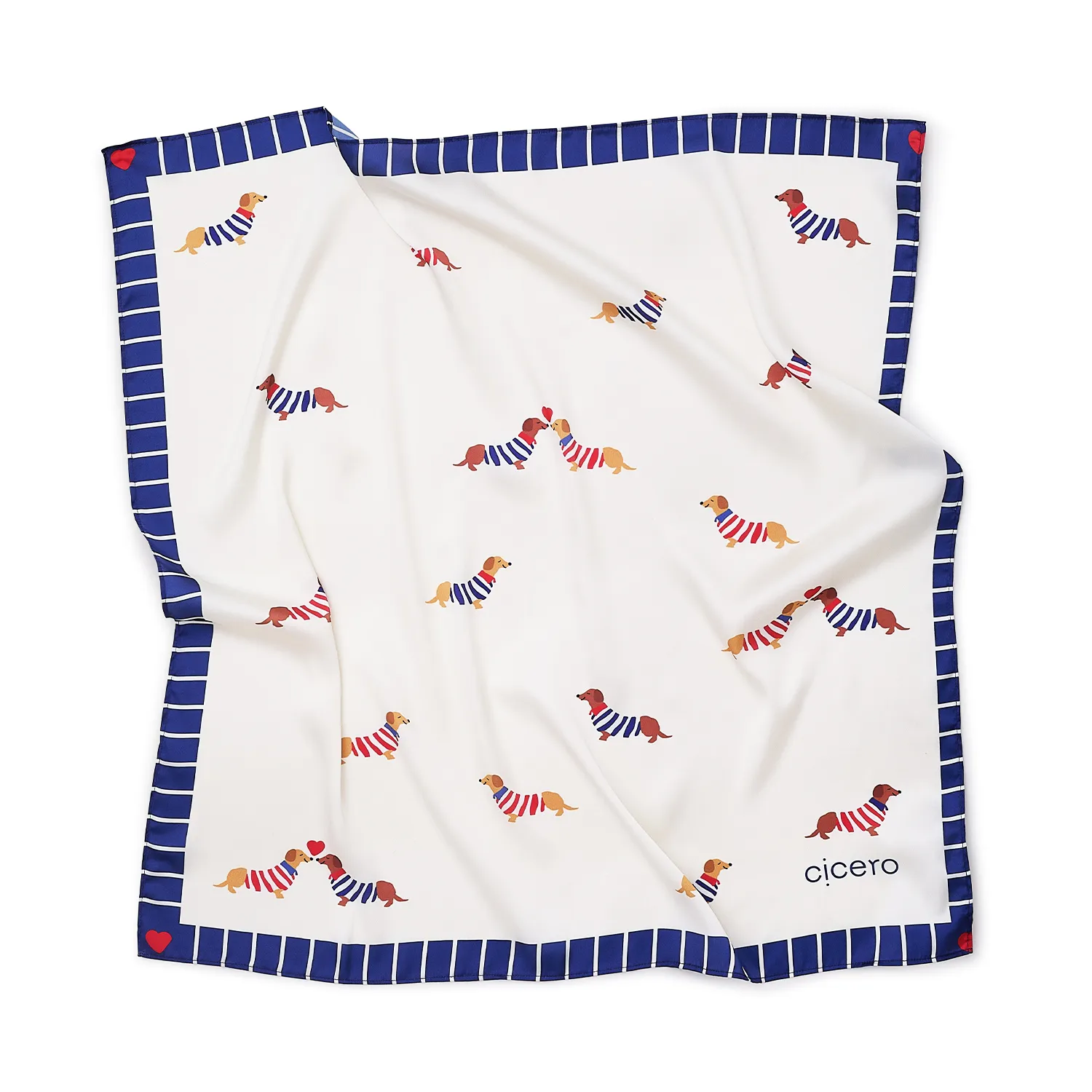 Lenço Estampado Praia Cachorros 70x70