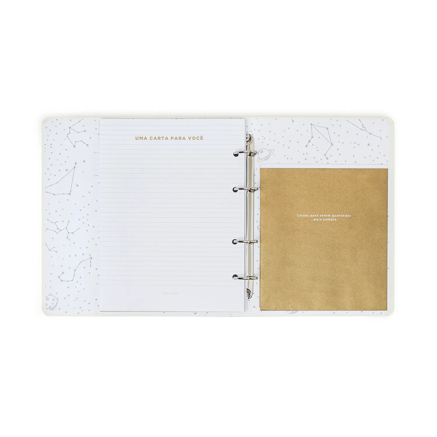 Livro Álbum Argolado do Bebê 18X24 Off White