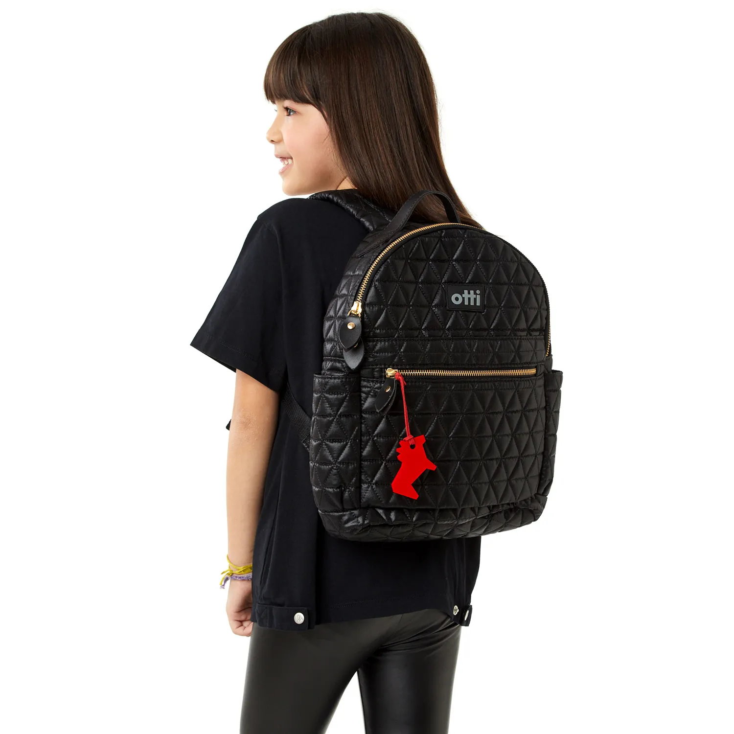 Mochila Pequena Matelassê Preta Otti