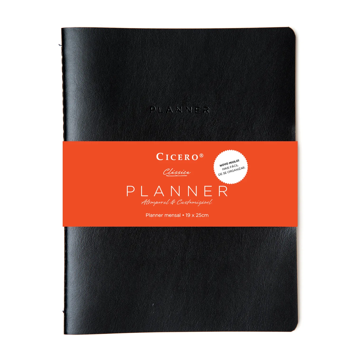 Planner Clássica 19x25 - Preta NOVO MIOLO