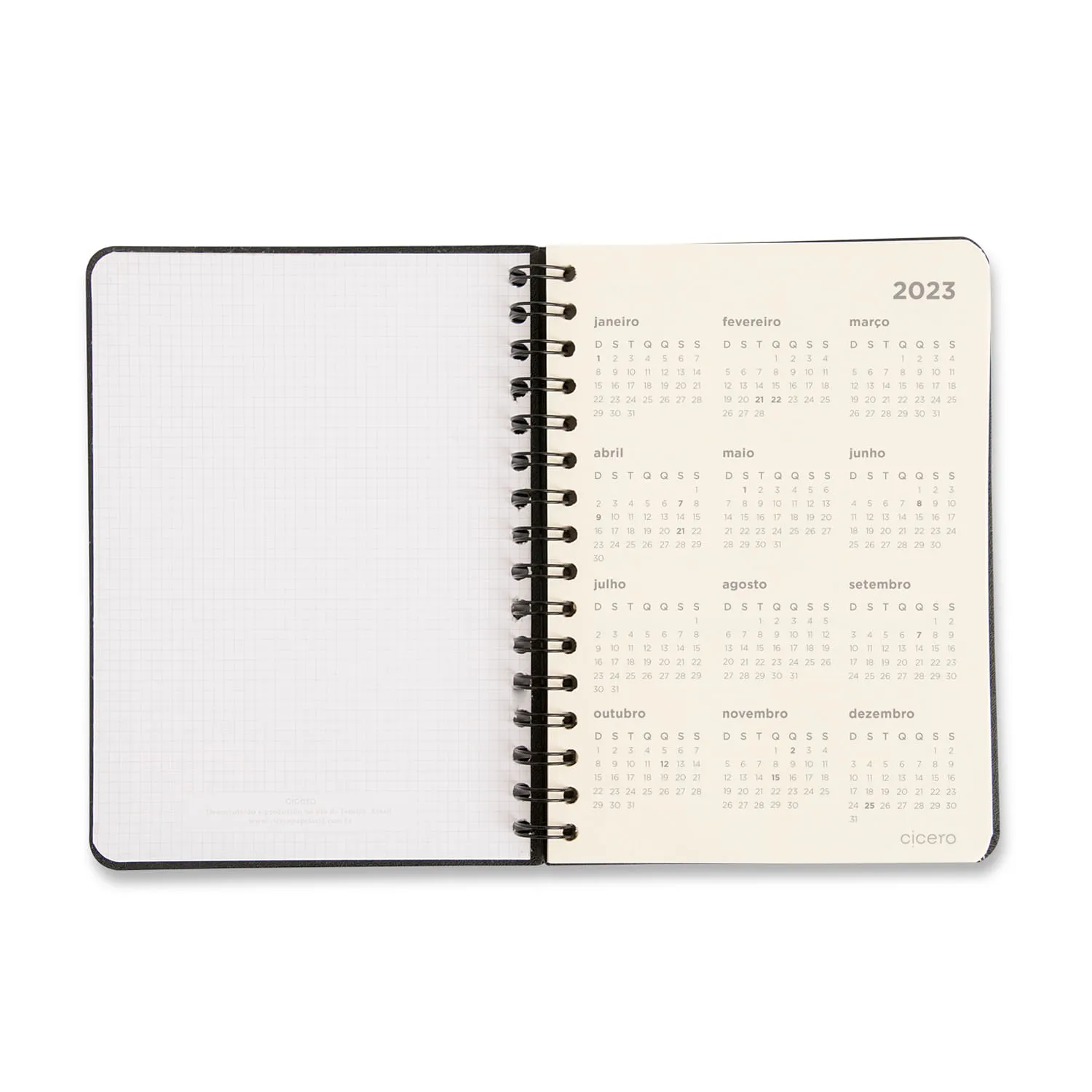 Planner Permamente Wire-o Clássica Financeiro A5 Caramelo