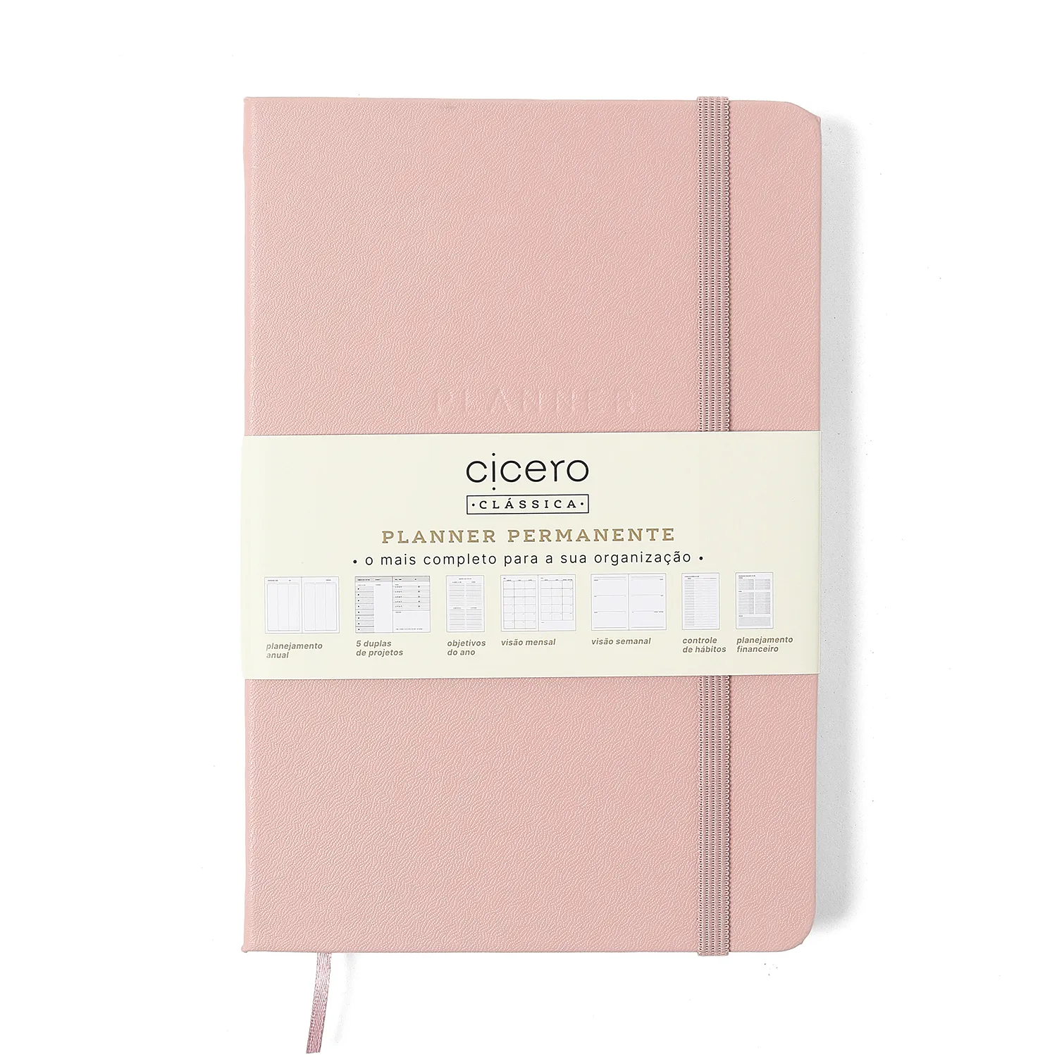 Planner Permanente Caderneta Clássica 14x21 Rosa Orquídea