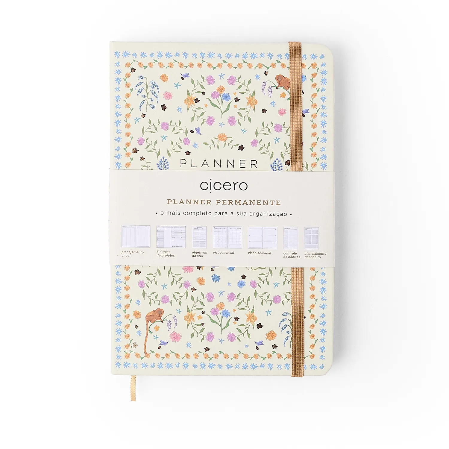 Planner Permanente Caderneta Relicário 14x21 Realeza Off White