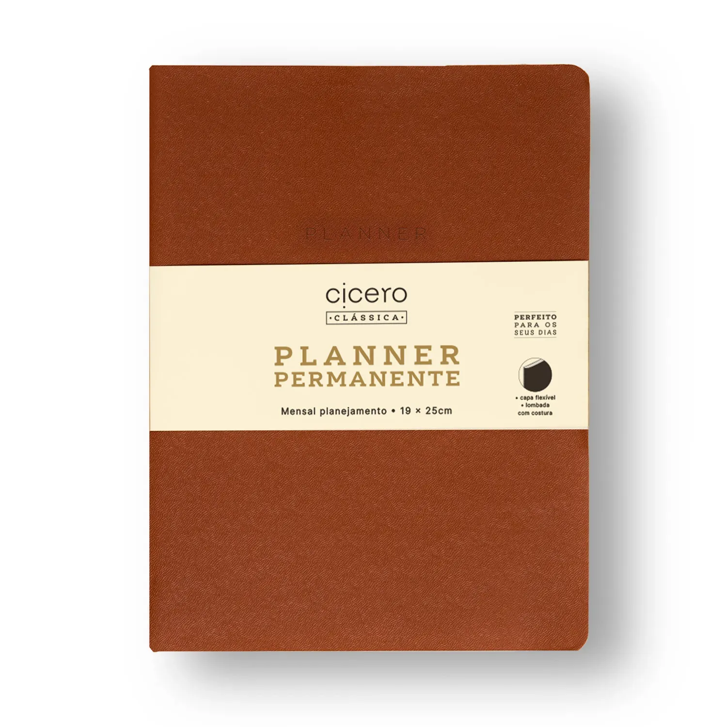 Planner Permanente Revista Planejamento Clássica Mensal19x25 Caramelo/Café